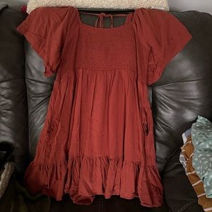 Burnt orange dress from a local boutique The Rustic Filly. Size large. wore 1x